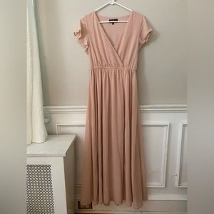 Ballet pink bridesmaid dress